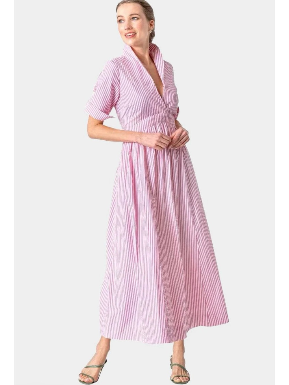 NWT Gretchen Scott June Dress Pink Striped Maxi Dress - Small